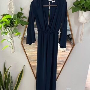 Navy blue long sleeve jumpsuit